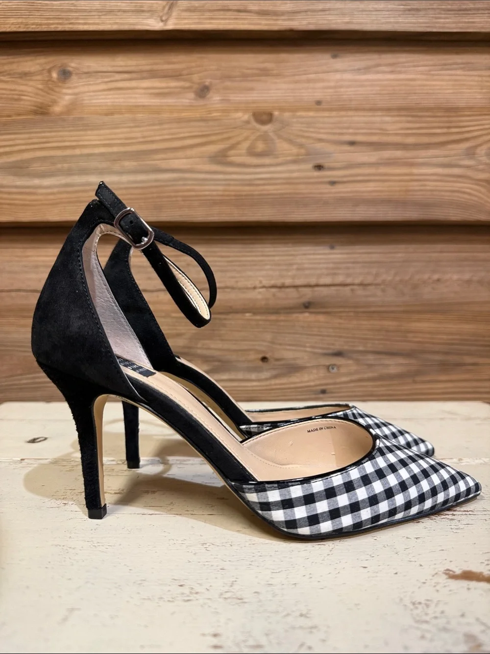 White House Black Market “Gianna” Pointed Ankle-Strap Pumps